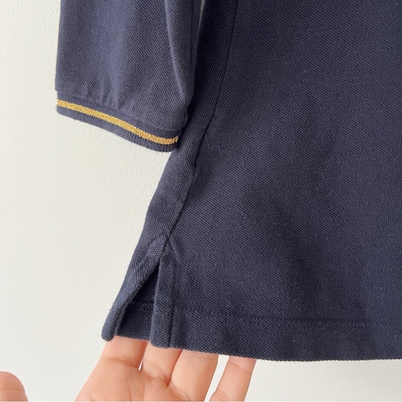 Carolina Herrera Polo Navy Blue Gold Embroidered Crest Cotton T-shirt Wom… - Picture 10 of 15